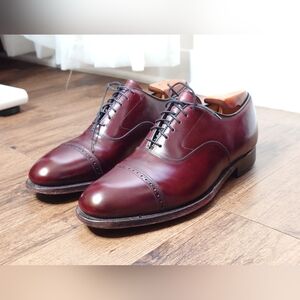 Johnston & Murphy Aldirch II Cap Toe Oxfords Burgundy Leather Men's Shoes 9.5D